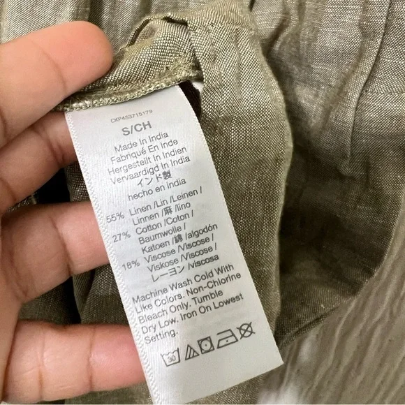 Madewell Linen-Blend Alexandra Button-Front Mini Dress size S Small Madewell Linen-Blend Alexandra Button-Front Mini Dress size S Small